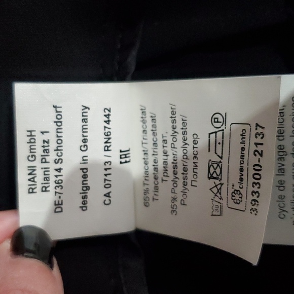 RIANI designer Black Wide fit Pressed Pleat trousers size 12 - Picture 9 of 11